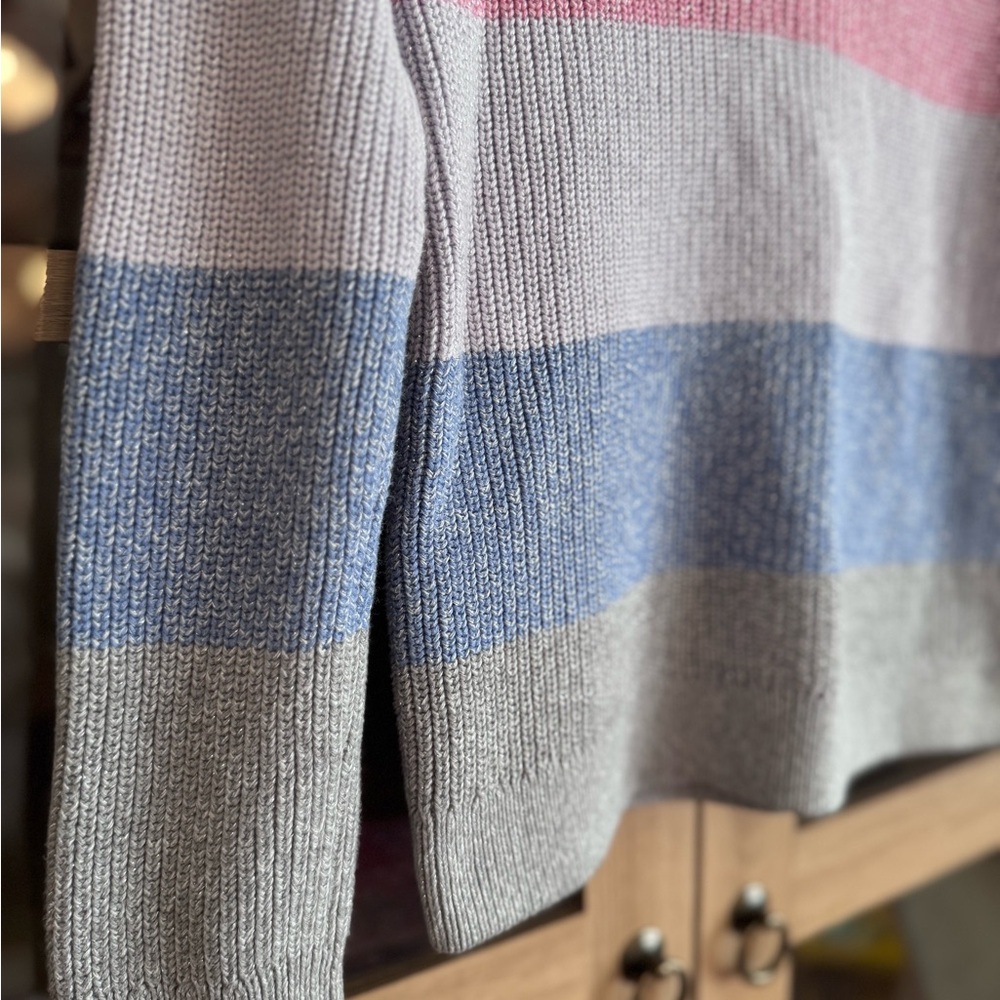 The Children’s Place Girls Pink & Blue Striped Sweater Size 7/8 Cozy Knit - Picture 4 of 7